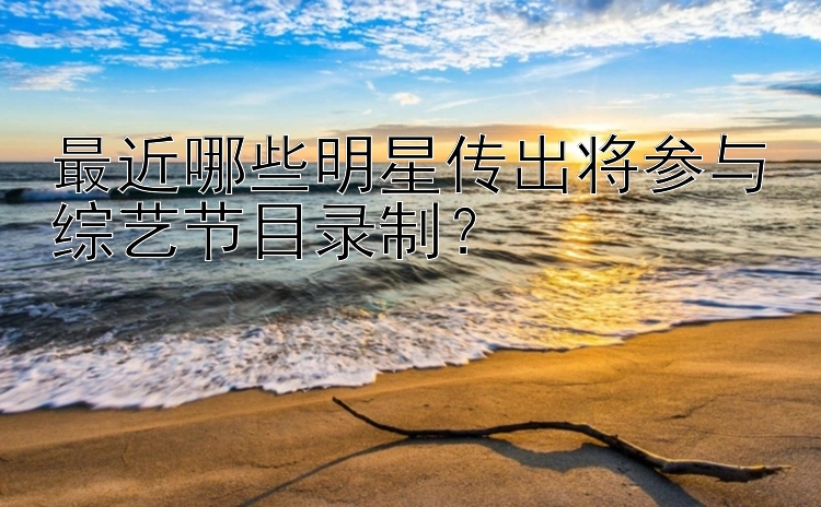 最近哪些明星传出将参与综艺节目录制？