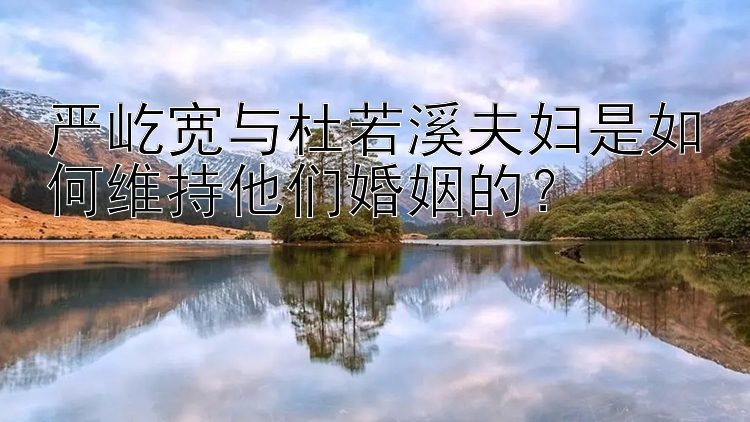 严屹宽与杜若溪夫妇是如何维持他们婚姻的？