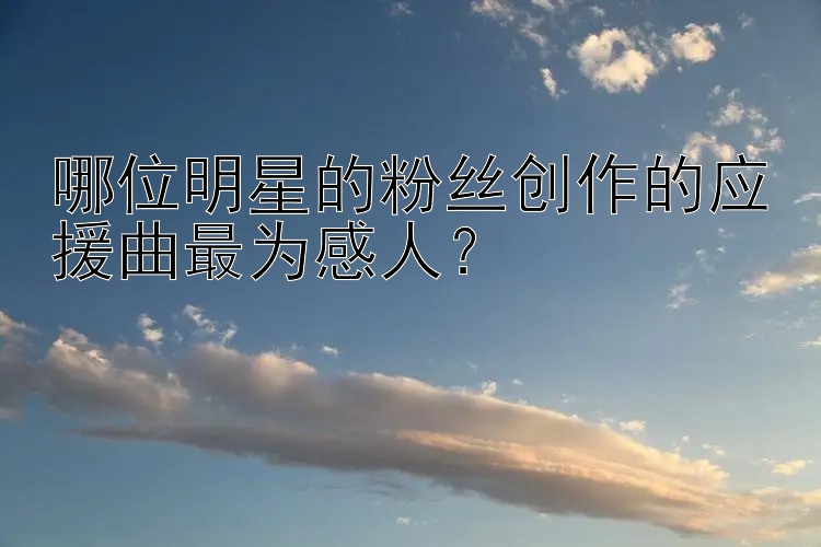 哪位明星的粉丝创作的应援曲最为感人？