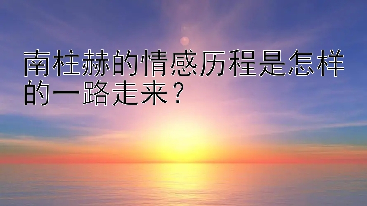 南柱赫的情感历程是怎样的一路走来？