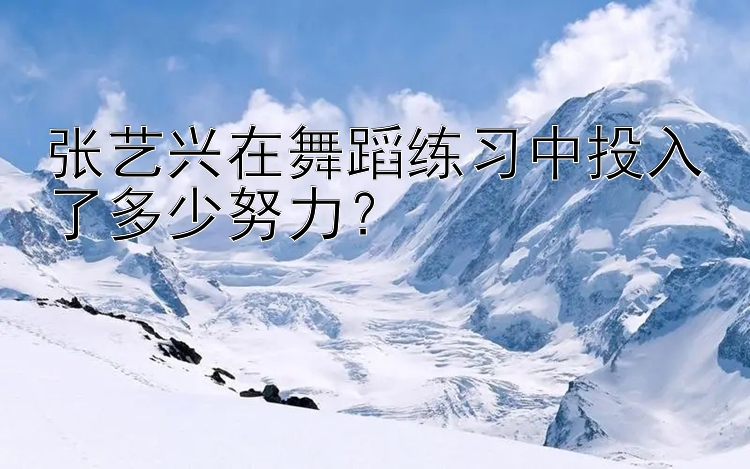 张艺兴在舞蹈练习中投入了多少努力？