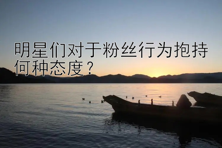 明星们对于粉丝行为抱持何种态度？