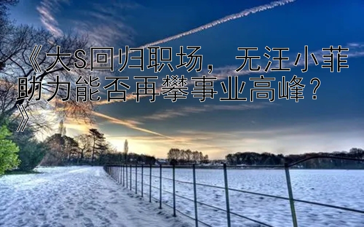 《大S回归职场，无汪小菲助力能否再攀事业高峰？》