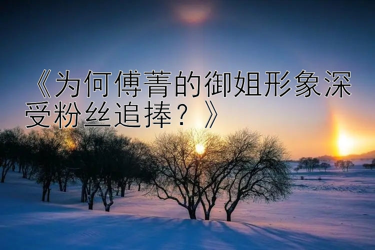 《为何傅菁的御姐形象深受粉丝追捧？》