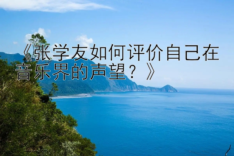 《张学友如何评价自己在音乐界的声望？》