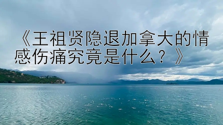 《王祖贤隐退加拿大的情感伤痛究竟是什么？》