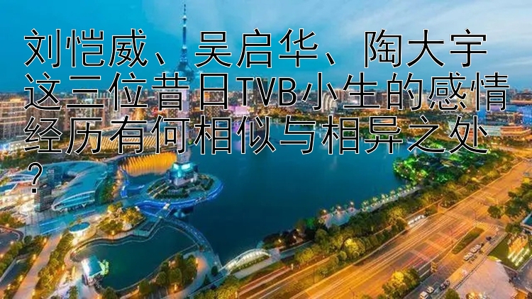 刘恺威、吴启华、陶大宇这三位昔日TVB小生的感情经历有何相似与相异之处？