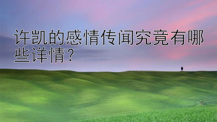 许凯的感情传闻究竟有哪些详情？