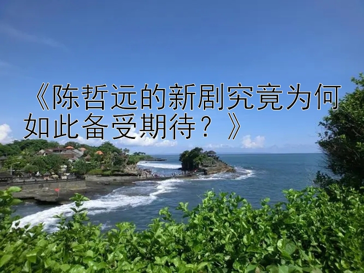 《陈哲远的新剧究竟为何如此备受期待？》