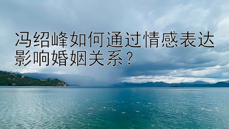 冯绍峰如何通过情感表达影响婚姻关系？