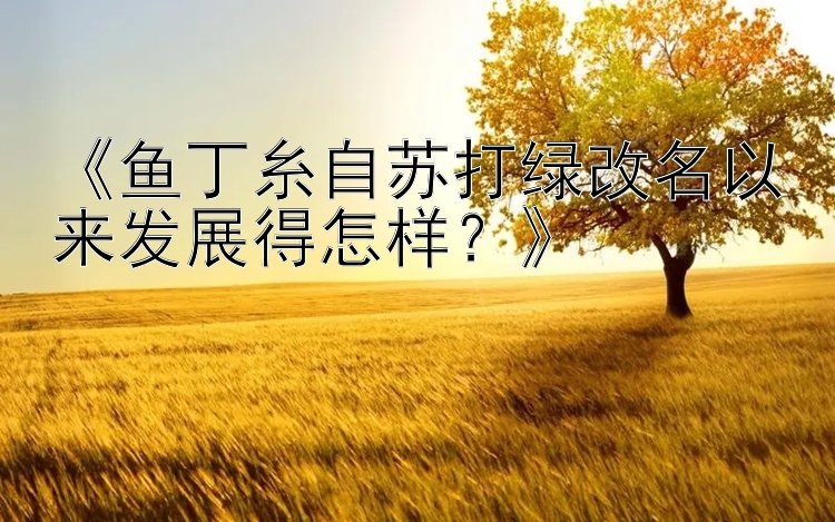 《鱼丁糸自苏打绿改名以来发展得怎样？》