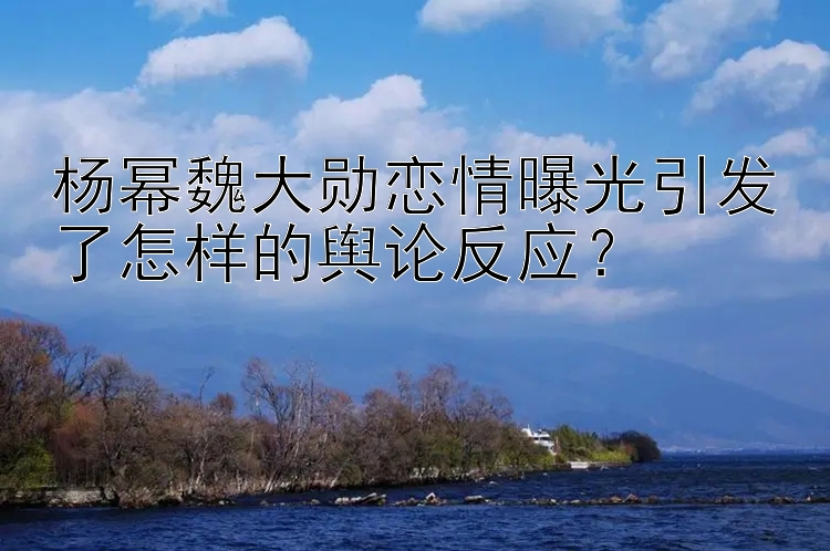 杨幂魏大勋恋情曝光引发了怎样的舆论反应？