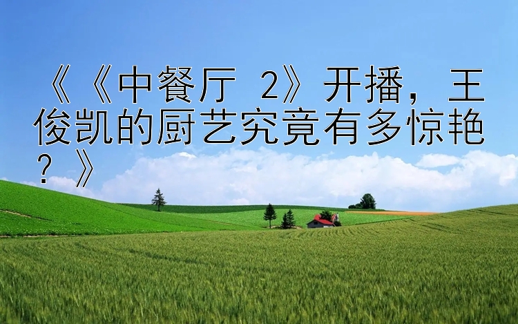 《《中餐厅 2》开播，王俊凯的厨艺究竟有多惊艳？》