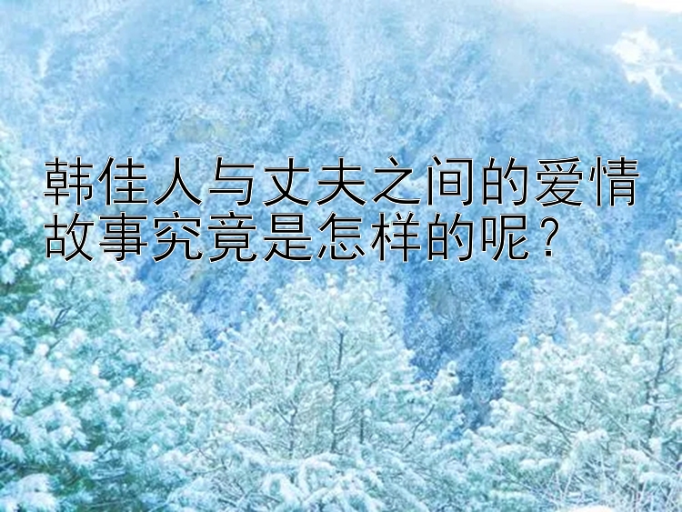 韩佳人与丈夫之间的爱情故事究竟是怎样的呢？