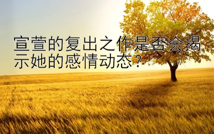 宣萱的复出之作是否会揭示她的感情动态？