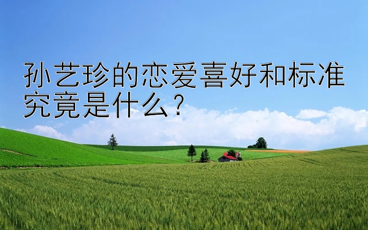 孙艺珍的恋爱喜好和标准究竟是什么？