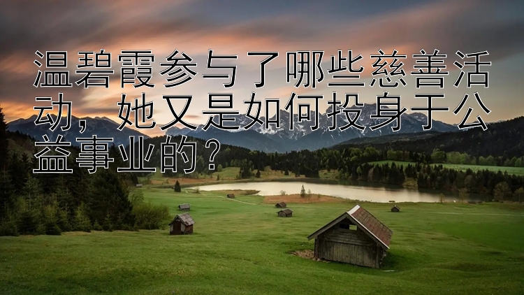 温碧霞参与了哪些慈善活动，她又是如何投身于公益事业的？