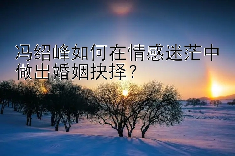 冯绍峰如何在情感迷茫中做出婚姻抉择？