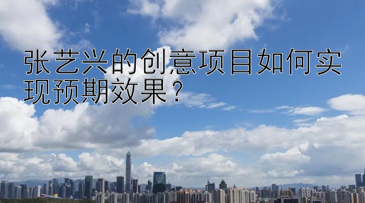 张艺兴的创意项目如何实现预期效果？